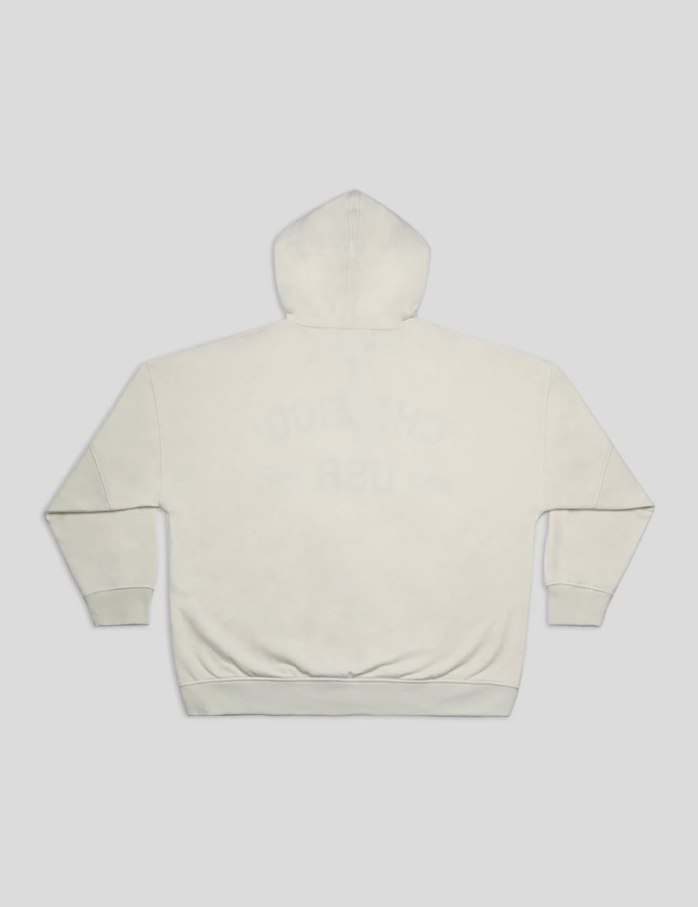 CHIGAGO SLOGAN OVERSIZED HOODIE ECRU 4 CHIGAGO SLOGAN OVERSIZED HOODIE ECRU - Image 4