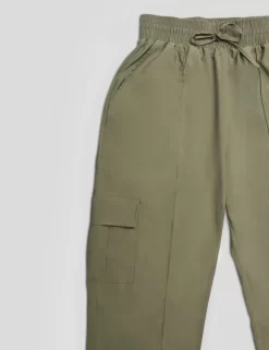 SPLIT HEM CARGO TROUSERS KHAKI -Chic Step Shop IMG 0193