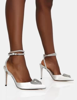 Cupid Off White Satin Diamante Heart Wrap Around Pointed Court Stiletto Heels 6 Cupid Off White Satin Diamante Heart Wrap Around Pointed Court Stiletto Heels -Chic Step Shop IMG 0670 scaled