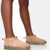 Bambi Beige Faux Suede Ultra Mini Ankle Boots