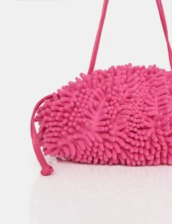 The Ausha Pink Chenille Clutch Bag -Chic Step Shop IMG 0945 scaled