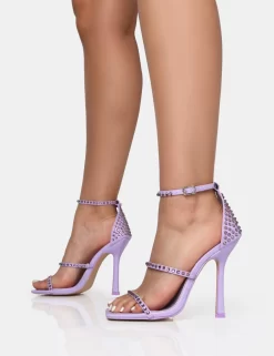 Golda Wide Fit Lilac Diamante Strappy Barely There Square Toe Stiletto Heels 6 Golda Wide Fit Lilac Diamante Strappy Barely There Square Toe Stiletto Heels -Chic Step Shop IMG 1156 scaled