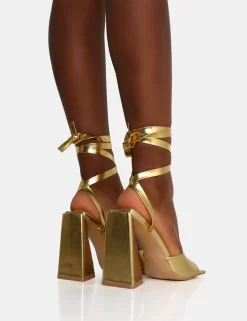 Mojito Gold Lace Up Pyramid Block Heels 7 Mojito Gold Lace Up Pyramid Block Heels -Chic Step Shop IMG 1191 scaled