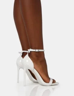 Chaos White Patent Square Toe Strappy Barely There Stiletto Heels 7 Chaos White Patent Square Toe Strappy Barely There Stiletto Heels -Chic Step Shop IMG 1320 scaled