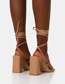 Natty Wide Fit Nude Pu Lace Up Square Toe Mid Block Heels -Chic Step Shop IMG 1340 scaled