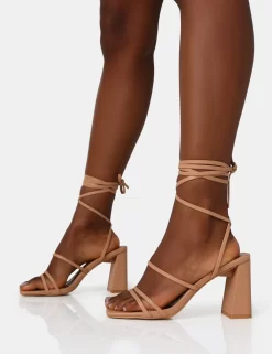 Natty Wide Fit Nude Pu Lace Up Square Toe Mid Block Heels -Chic Step Shop IMG 1341 scaled