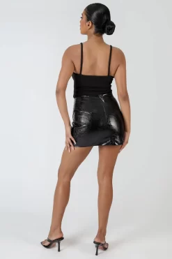 Jersey Strappy Corset Bodysuit Black -Chic Step Shop MBOD00143