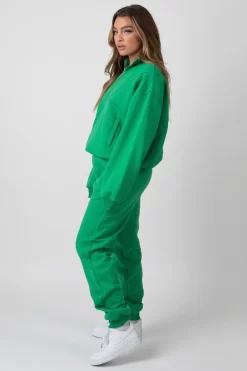 Oversized Fit Seam Front 90S Joggers Green -Chic Step Shop MJOG0009 2