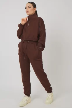 Oversized Fit Seam Front 90S Joggers Chocolate -Chic Step Shop MJOG00108 MSWE00068 0158