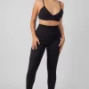 Thick Waistband Ribbed Leggings Black