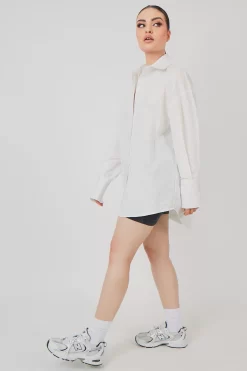 Oversized Poplin Shirt White -Chic Step Shop MSHI00098 3893