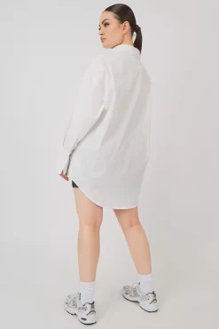 Oversized Poplin Shirt White -Chic Step Shop MSHI00098 3907