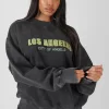 Los Angeles Acid Wash Oversized Sweatshirt Grey