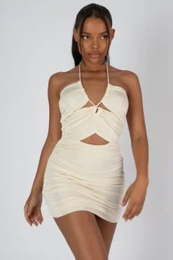 Strappy Slinky Ruched Dress Ecru 6 Strappy Slinky Ruched Dress Ecru -Chic Step Shop StudioSession 1019 2 scaled