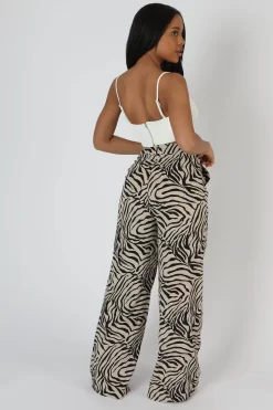 Zebra Print Tailored Trousers Stone -Chic Step Shop StudioSession 1031 2 scaled