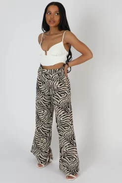 Zebra Print Tailored Trousers Stone -Chic Step Shop StudioSession 1035 2 scaled