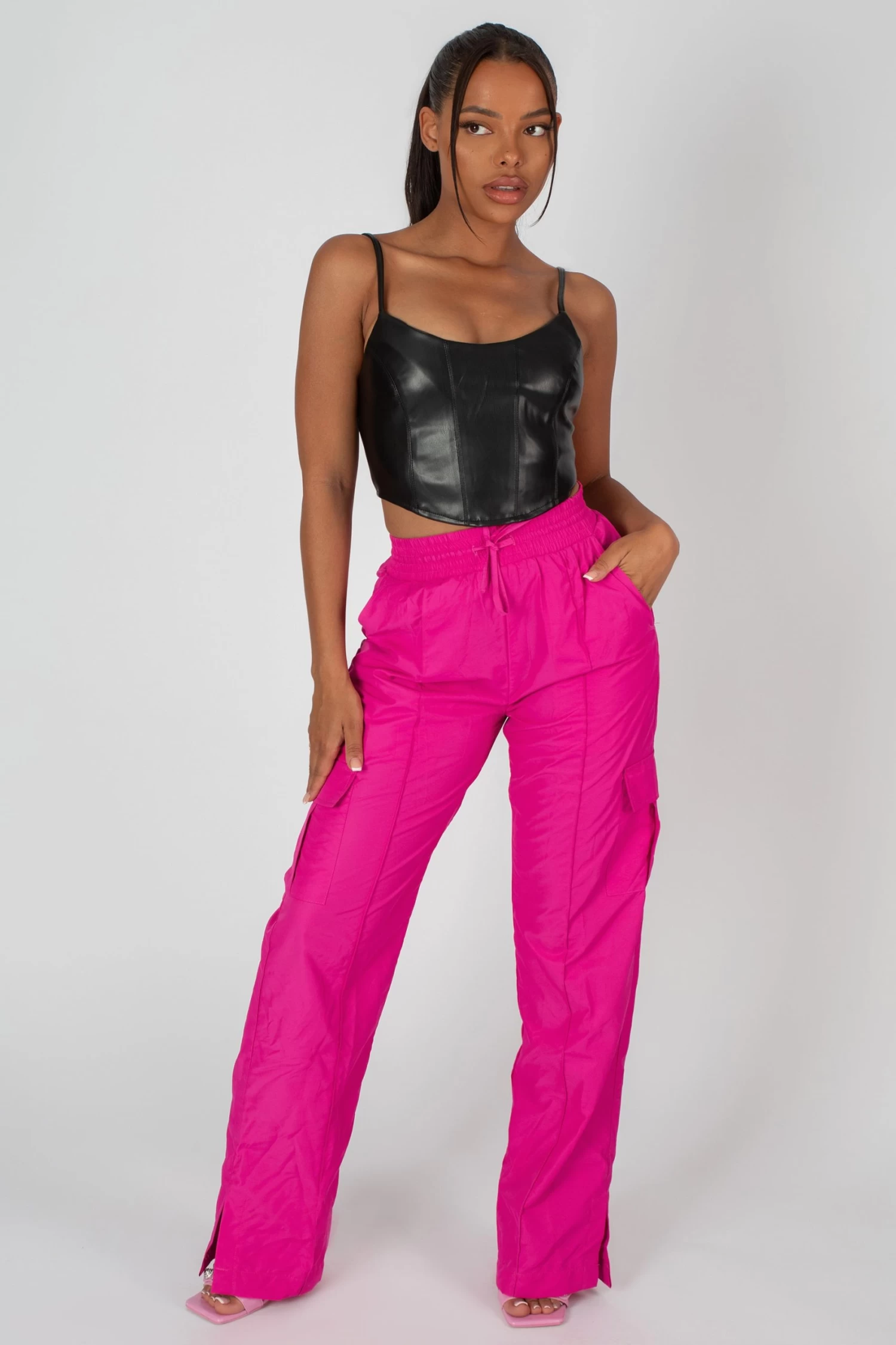 Seam Pu Corset Top Black 1 Seam Pu Corset Top Black