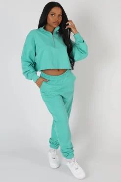 Half Zip Crop Sweatshirt Peppermint -Chic Step Shop StudioSession 478 2 scaled