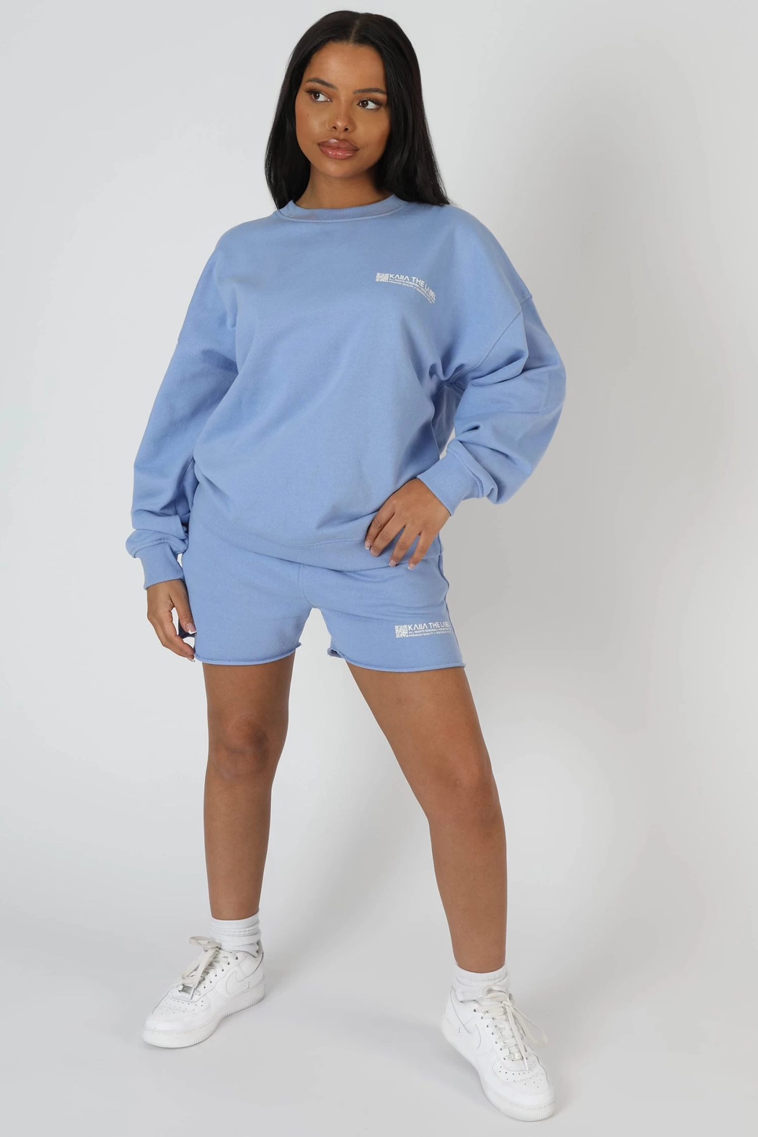 Graphic Qr Code Oversized Sweatshirt Bluebell 1 Graphic Qr Code Oversized Sweatshirt Bluebell