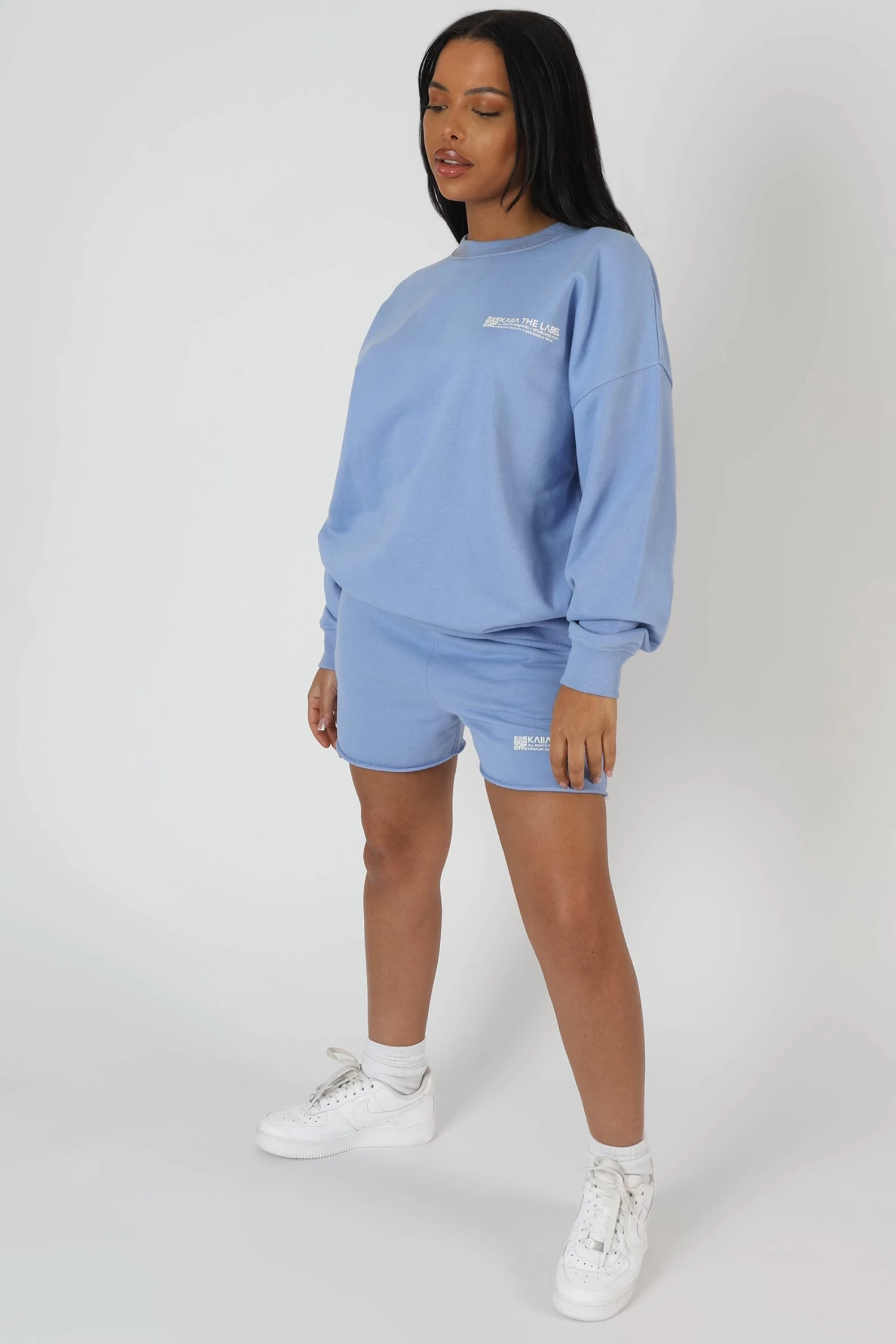 Graphic Qr Code Oversized Sweatshirt Bluebell 4 Graphic Qr Code Oversized Sweatshirt Bluebell - Image 4