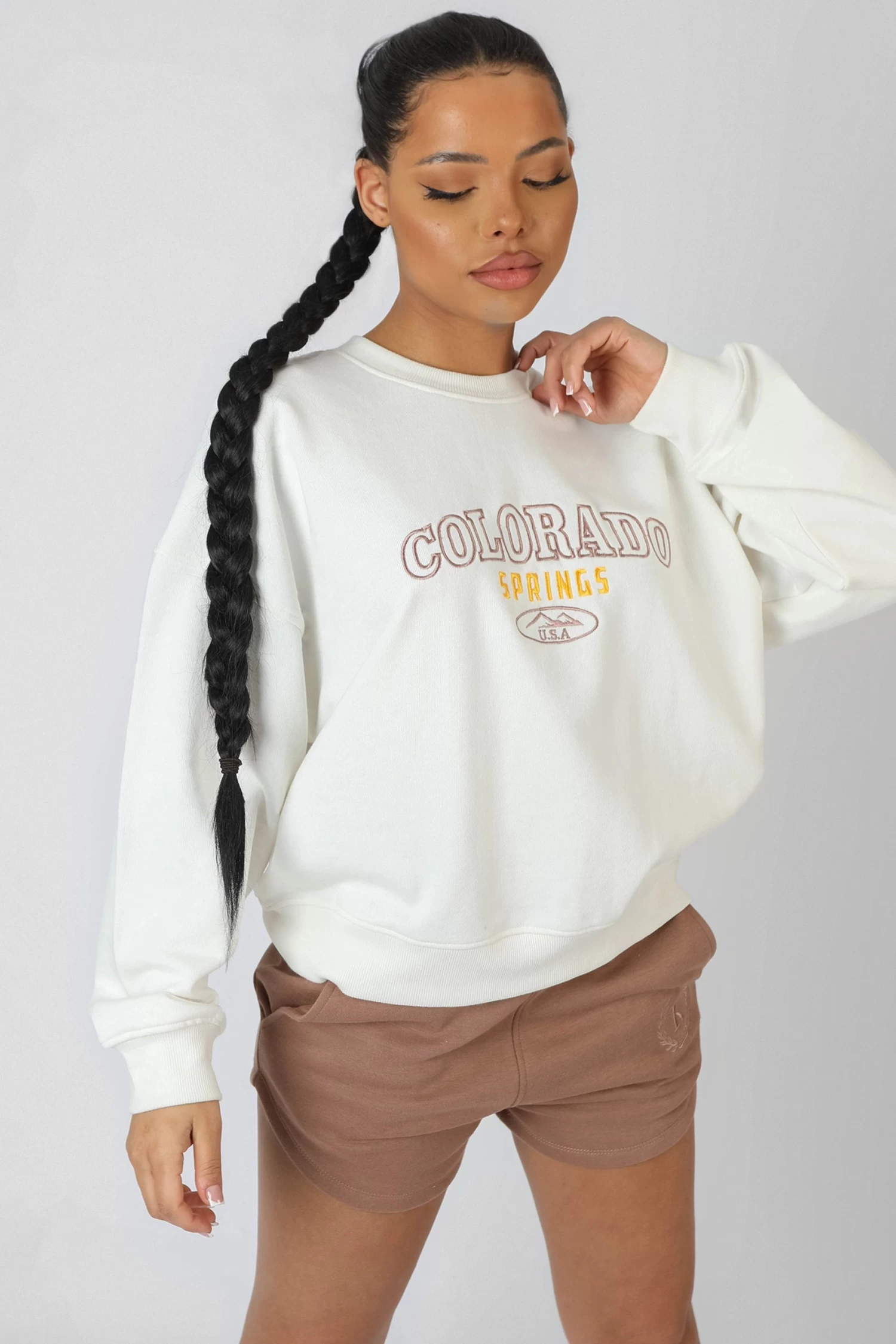 Colorado Springs Oversized Sweatshirt Ecru 1 Colorado Springs Oversized Sweatshirt Ecru