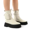 Thought Bone Pu Wide Fit Pocket Chunky Sole Ankle Boot