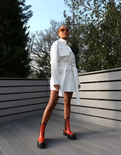 Amber X Public Desire Oversized Belted Shirt Dress White