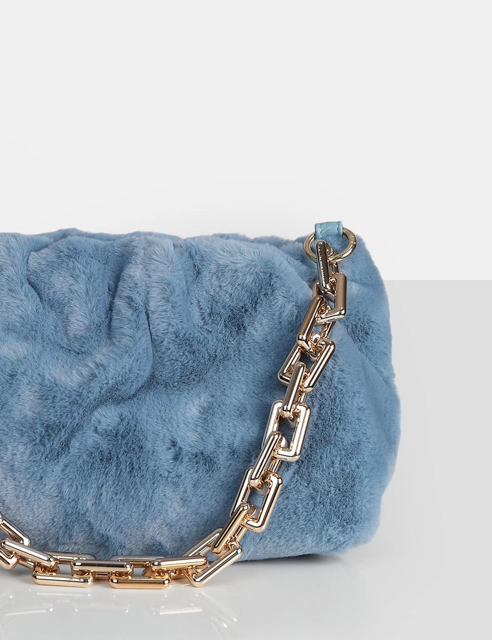 The Bracken Blue Faux Fur Chain Handbag 3 The Bracken Blue Faux Fur Chain Handbag - Image 3