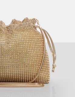 The Claudette Gold Diamante Draw String Crossbody Bag -Chic Step Shop bags13.0530013copy1