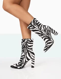 Bridget Zebra Printed PU Pointed Toe Block Heeled Ankle Boots -Chic Step Shop c3 8b55c351 043d 4f29 aa1b f8b3144679de