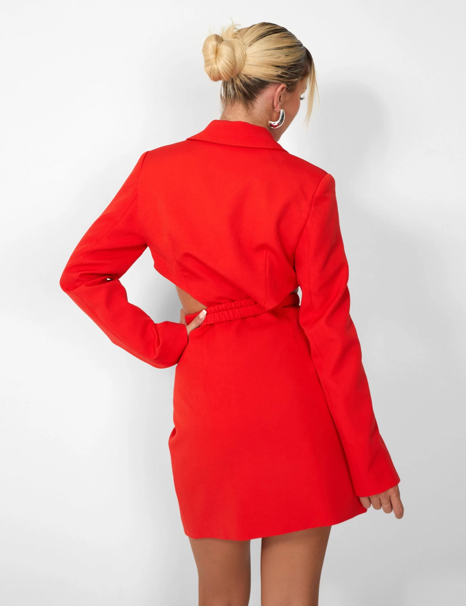 Public Desire Kaiia Wrap Waist Mini Blazer Dress In Red 8 Public Desire Kaiia Wrap Waist Mini Blazer Dress In Red - Image 8