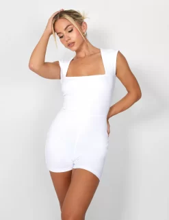 Square Neck Ribbed Playsuit White 9 Square Neck Ribbed Playsuit White -Chic Step Shop casey03.084796 scaled