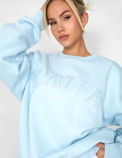 KAIIA SLOGAN OVERSIZED SWEATSHIRT LIGHT BLUE 15 KAIIA SLOGAN OVERSIZED SWEATSHIRT LIGHT BLUE -Chic Step Shop casey03.084838 scaled
