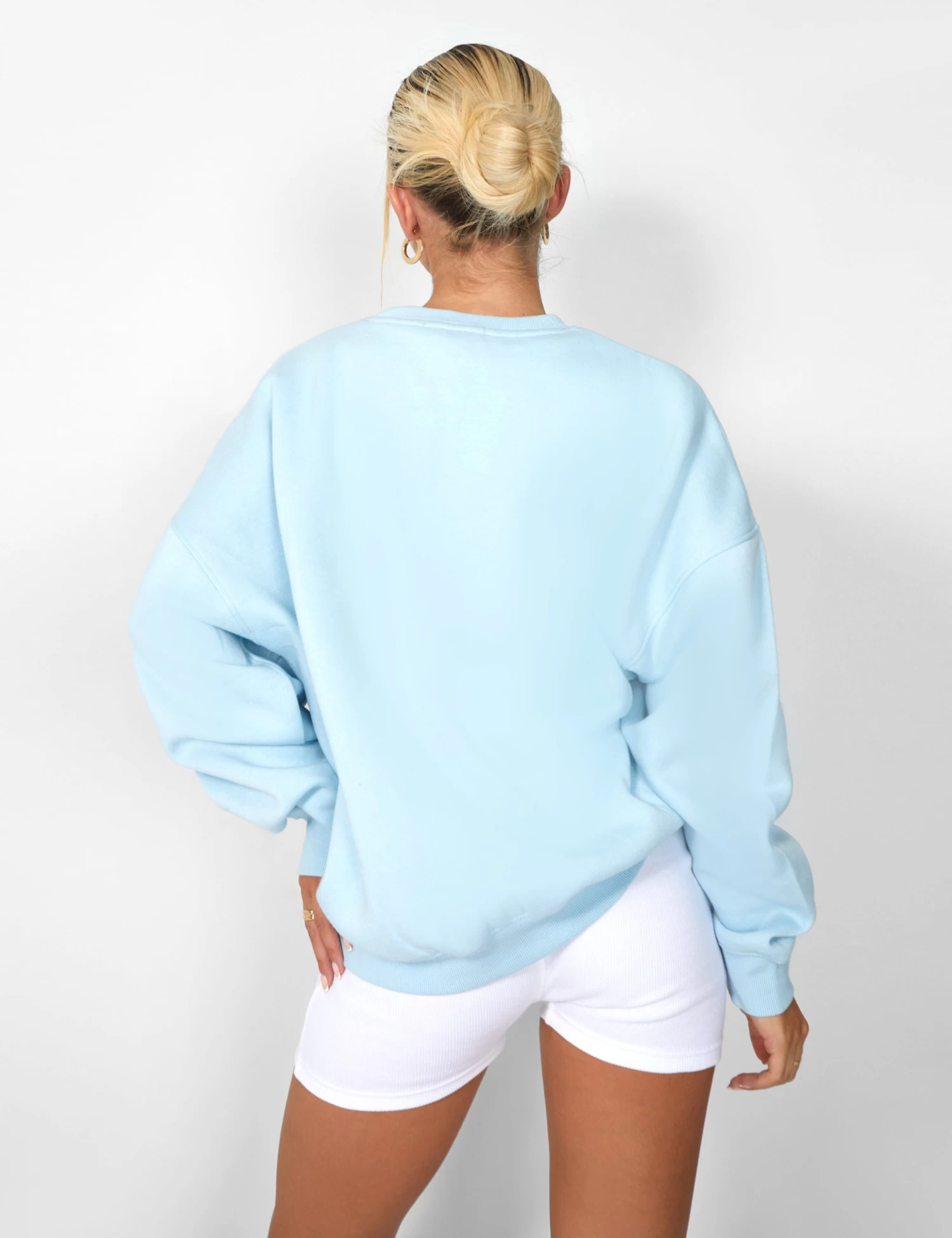 KAIIA SLOGAN OVERSIZED SWEATSHIRT LIGHT BLUE 7 KAIIA SLOGAN OVERSIZED SWEATSHIRT LIGHT BLUE - Image 7