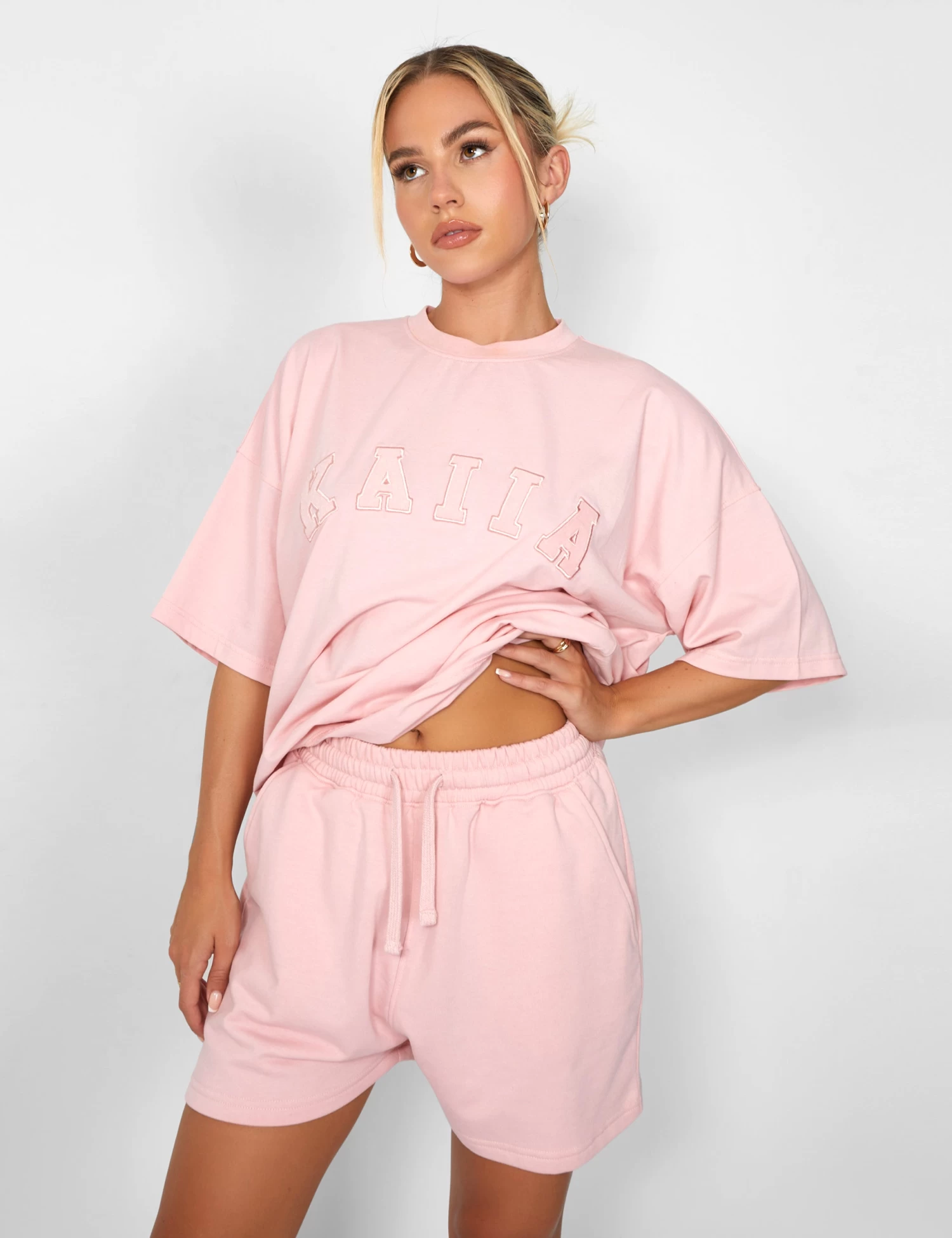 Kaiia Oversized T-shirt Soft Pink 2 Kaiia Oversized T-shirt Soft Pink - Image 2