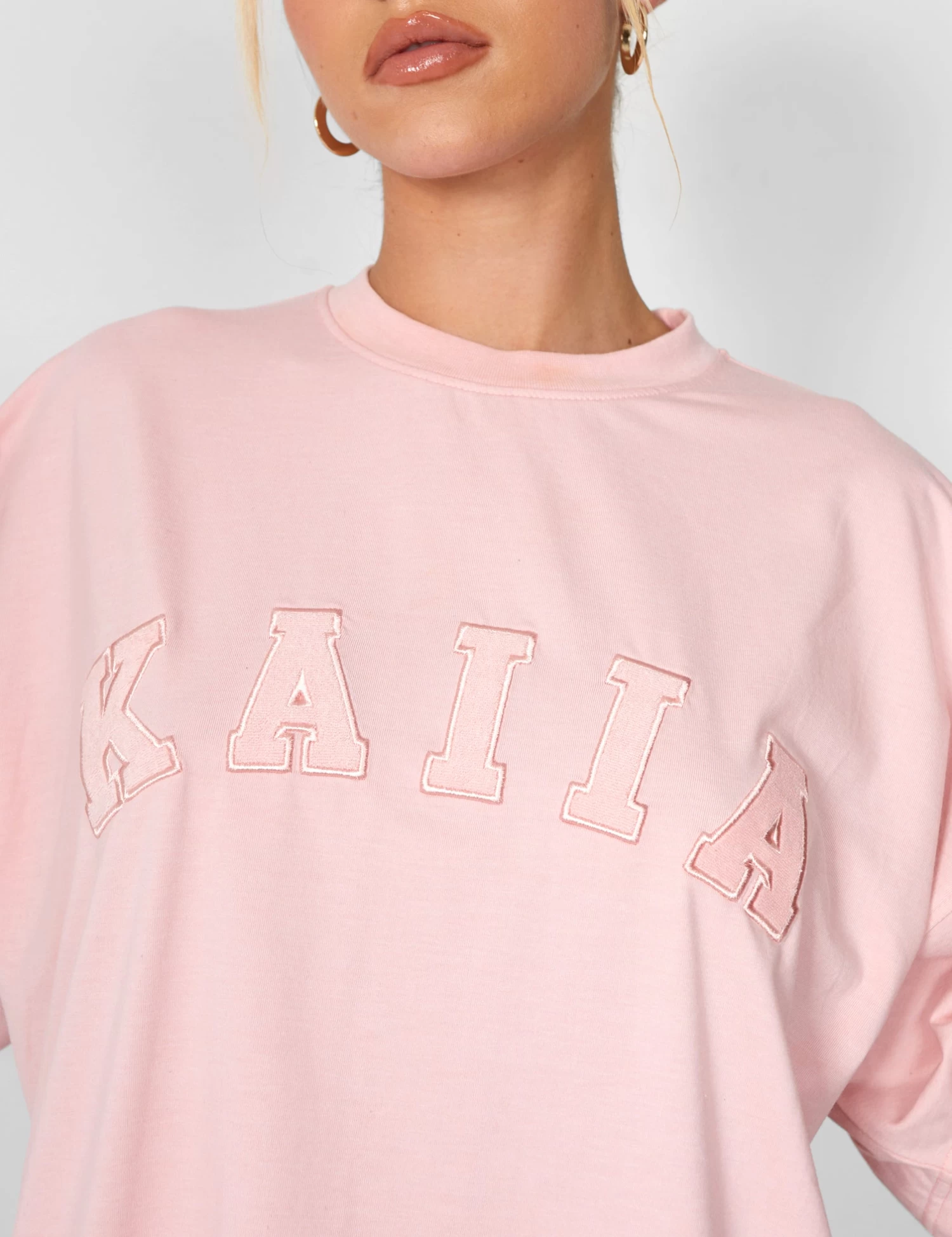 Kaiia Oversized T-shirt Soft Pink 3 Kaiia Oversized T-shirt Soft Pink - Image 3