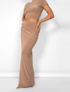 Kaiia Slinky Maxi Skirt Co-ord In Taupe -Chic Step Shop casey03.085056 ae018fab 9e10 4e57 819b d7a22a5da5f9 scaled