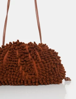 The Ausha Chocolate Chenille Clutch Bag -Chic Step Shop colref scaled