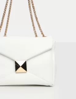 The Kenny White PU Stud Shoulder Bag -Chic Step Shop detail1