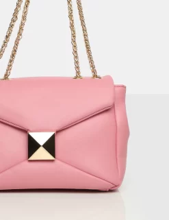 The Kenny Baby Pink PU Stud Shoulder Bag -Chic Step Shop detail3