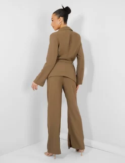 Tie Waist Blazer Khaki -Chic Step Shop kaiia02.050123copy scaled