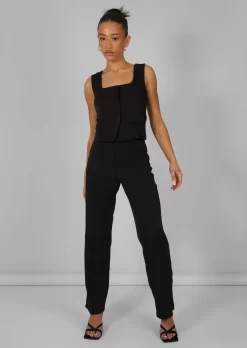 Tailored Extreme High Waisted Slim Leg Trousers Black