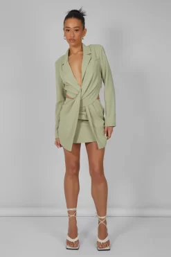 Twist Front Blazer Dress Sage -Chic Step Shop kaiia02.052954copy scaled