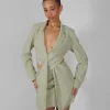 Twist Front Blazer Dress Sage