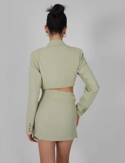 Twist Front Blazer Dress Sage -Chic Step Shop kaiia02.052996 scaled