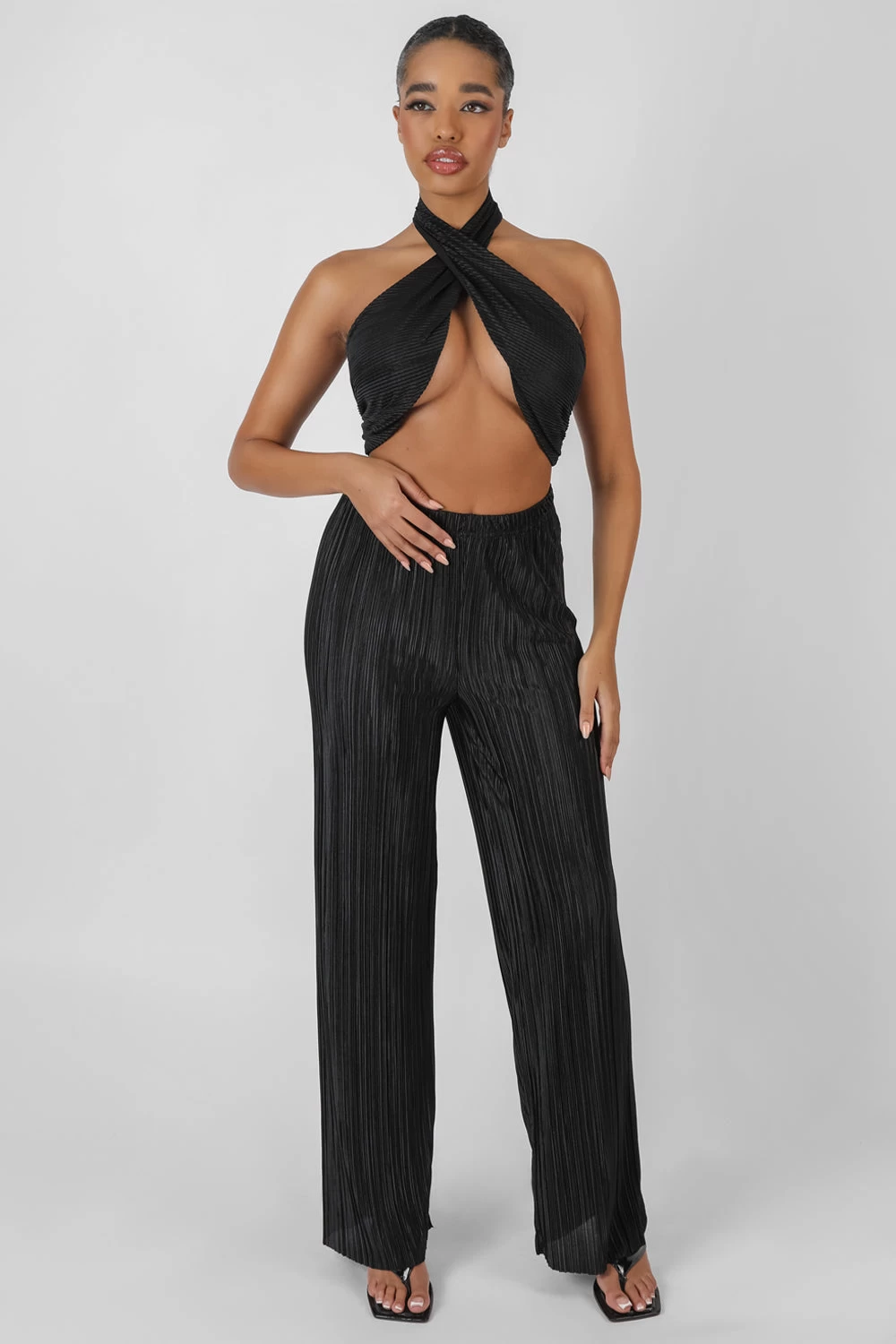 Plisse Trouser Black 1 Plisse Trouser Black