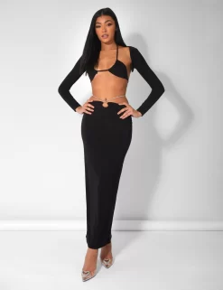 Bikini Top And Shrug Slinky Top Black -Chic Step Shop kaiia20999copy2 scaled