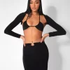 Bikini Top And Shrug Slinky Top Black