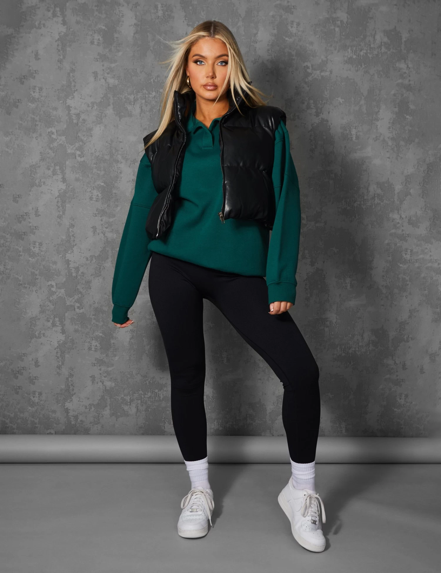 Pu Cropped Gilet Black 2 Pu Cropped Gilet Black - Image 2