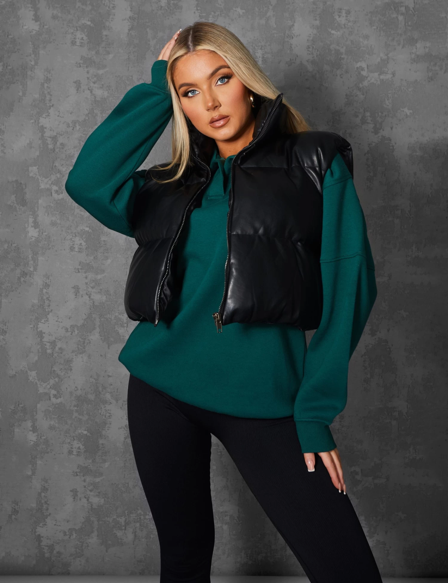 Pu Cropped Gilet Black 4 Pu Cropped Gilet Black - Image 4